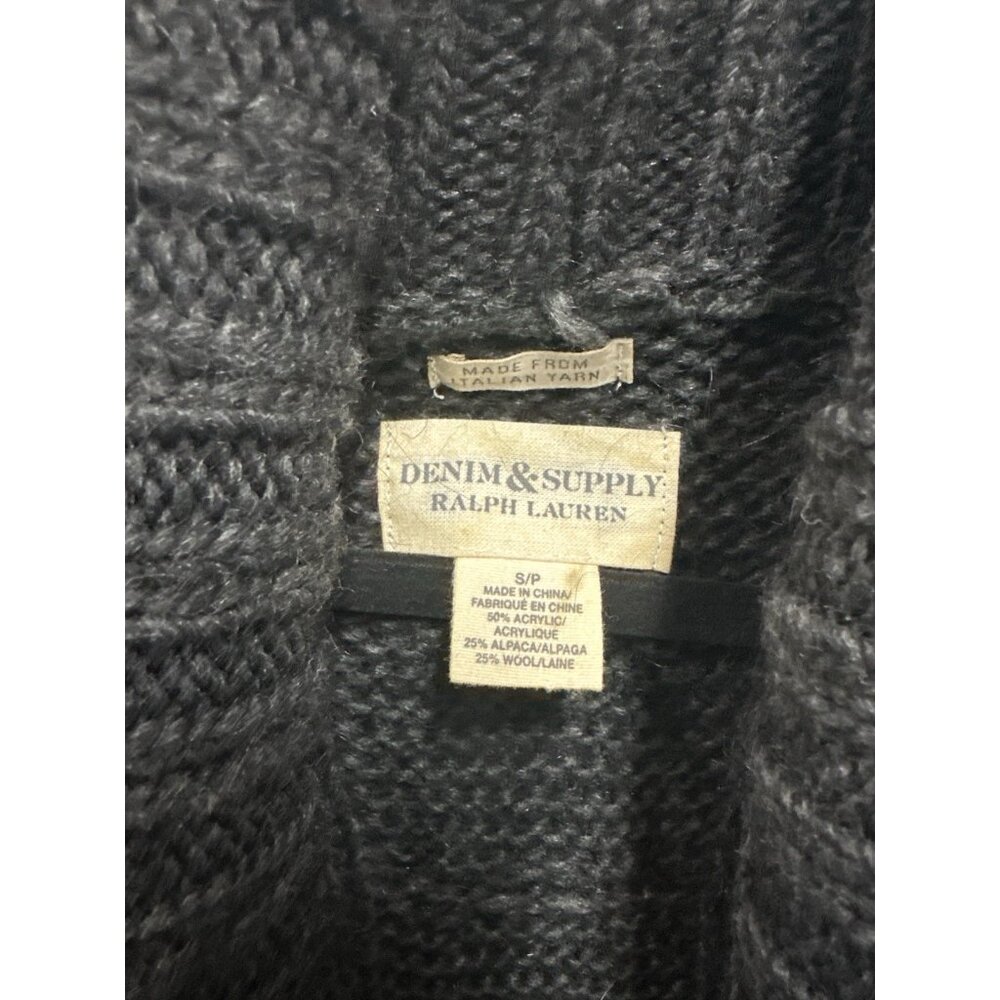 Denim & Supply Ralph Lauren Long Chunky Cable Knit Fringe Cardigan Alpaca Small - Picture 11 of 13
